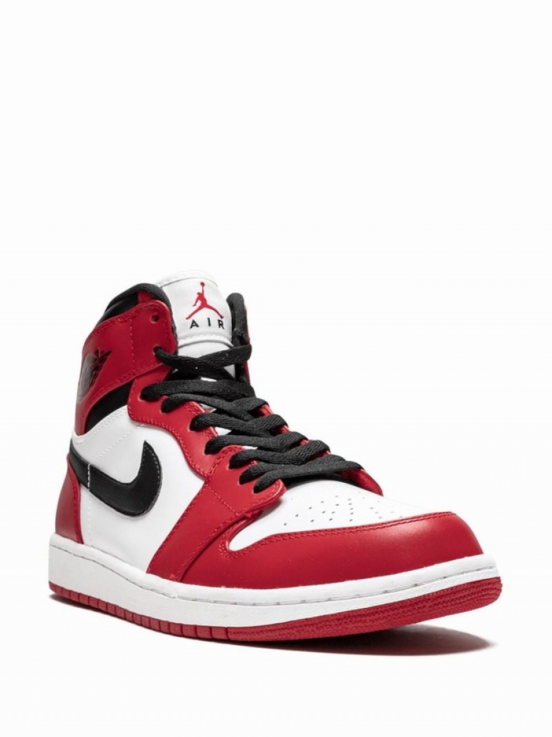 White / Black / Red Men's Nike Retro High Air Jordan 1 | KBSHJA-658