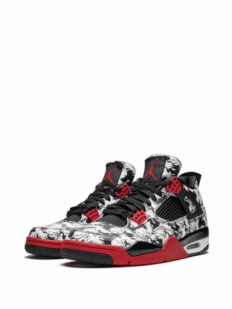 White / Black / Red Men's Nike Retro Singles Day/Tattoo Air Jordan 4 | TLZMNF-091