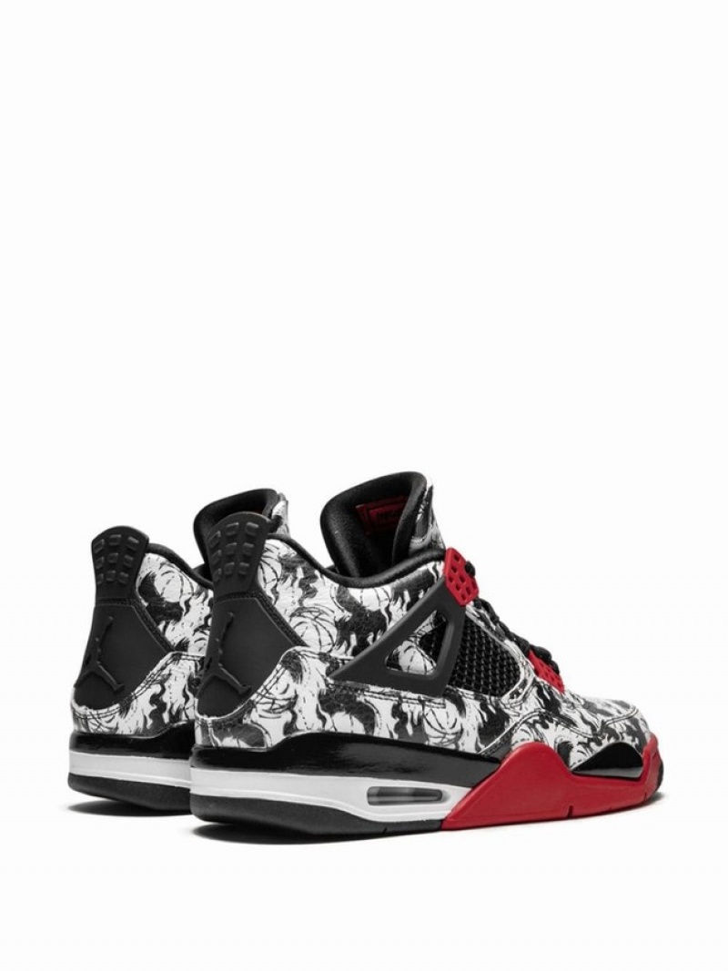 White / Black / Red Men's Nike Retro Singles Day/Tattoo Air Jordan 4 | TLZMNF-091