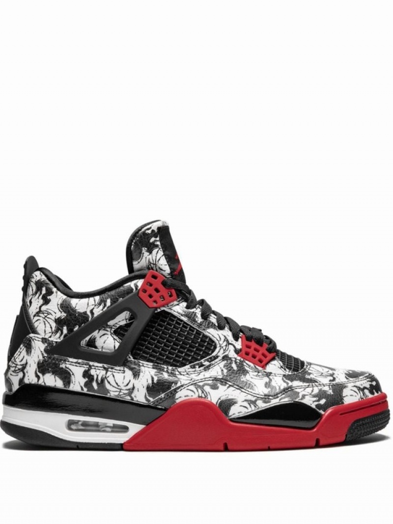 White / Black / Red Men\'s Nike Retro Singles Day/Tattoo Air Jordan 4 | TLZMNF-091