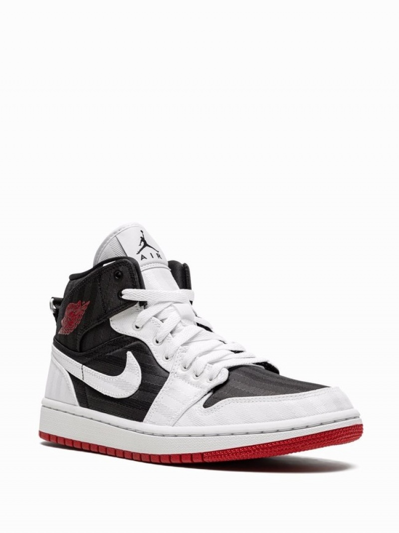 White / Black / Red Women's Nike Mid SE Utility Air Jordan 1 | TORJQZ-739