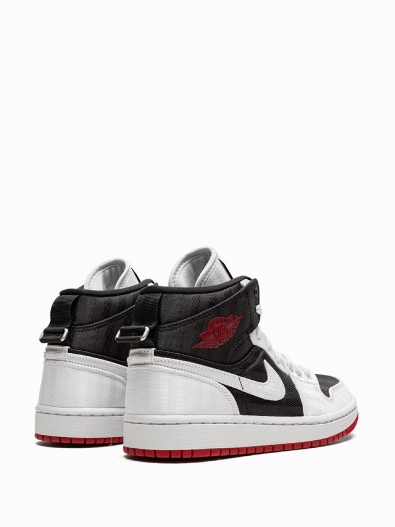 White / Black / Red Women's Nike Mid SE Utility Air Jordan 1 | TORJQZ-739