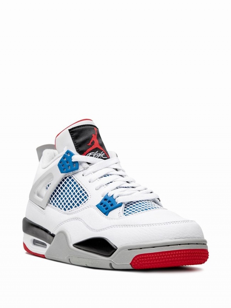 White / Black / Red / Blue Men's Nike What The Air Jordan 4 | FORTUQ-089