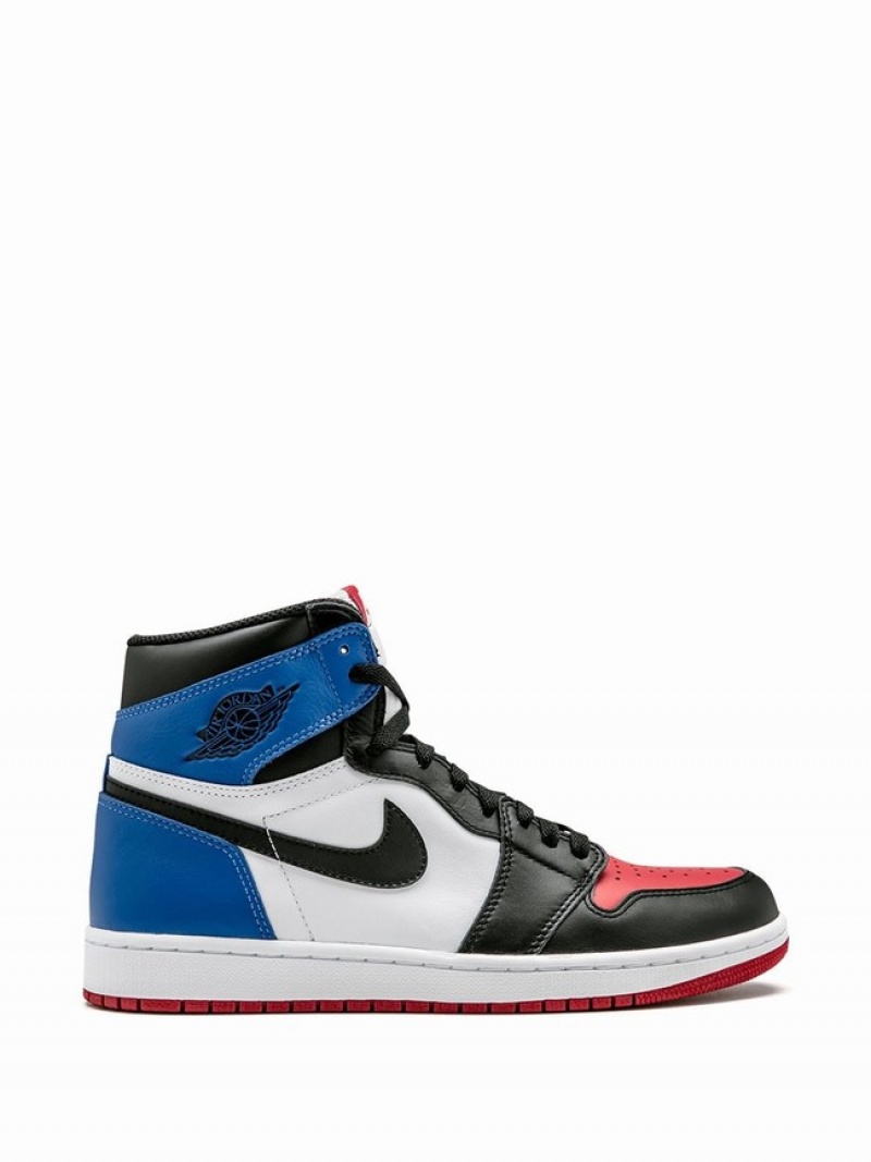 White / Black / Red / Blue Women's Nike Retro High OG High Top Air Jordan 1 | QVNYWG-960