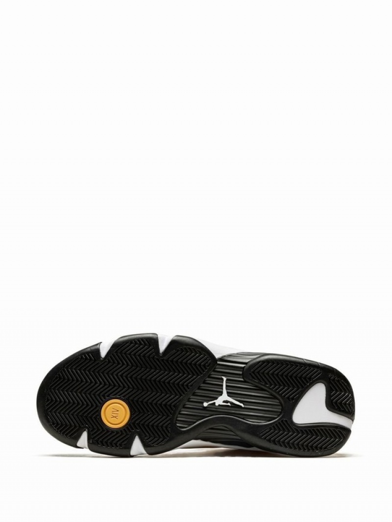 White / Black / Yellow Men's Nike Light Ginger Air Jordan 14 | RPHUKW-031