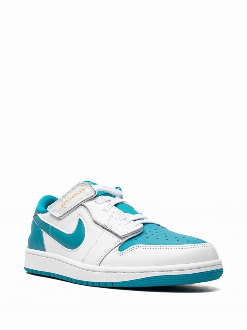 White / Blue Men's Nike Flyease Low Aquatone Air Jordan 1 | IVPOJY-178