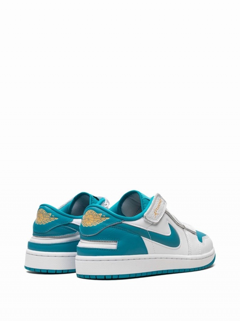 White / Blue Men's Nike Flyease Low Aquatone Air Jordan 1 | IVPOJY-178