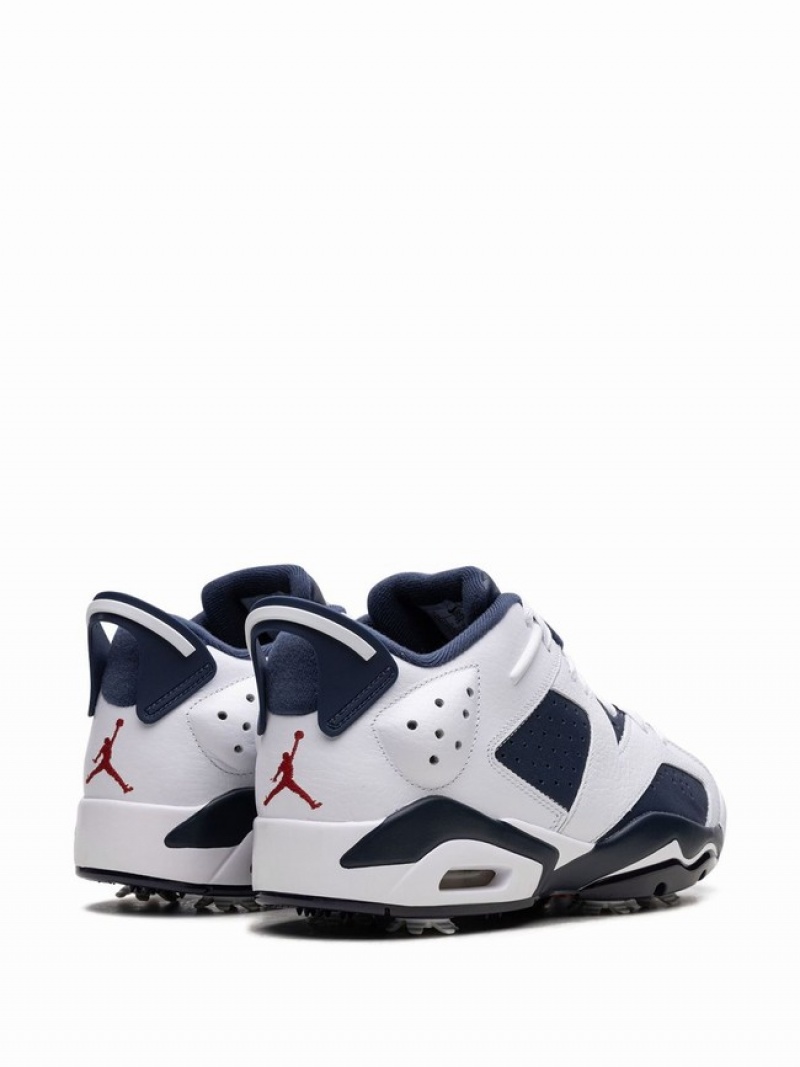 White / Blue Men's Nike Golf Olympic Air Jordan 6 | JRXPUZ-123