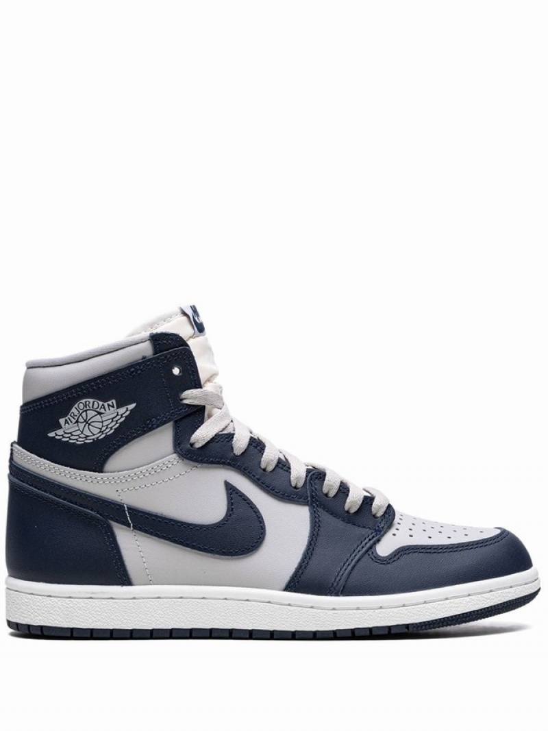 White / Blue Men\'s Nike High Air Jordan 1 | YZVNGI-856