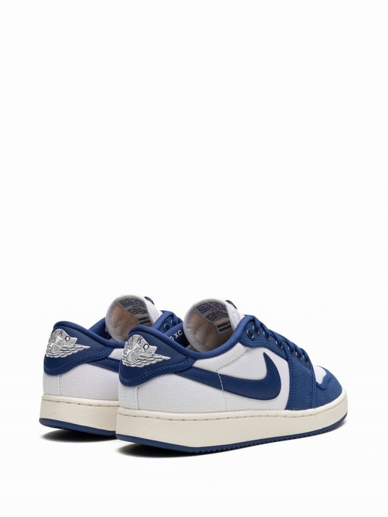 White / Blue Men's Nike KO Low Kentucky Air Jordan 1 | JAKMZS-425