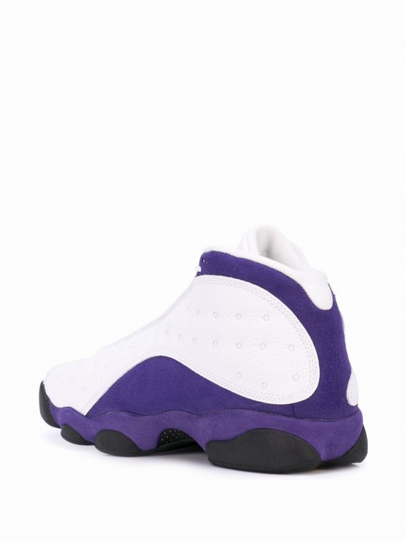 White / Blue Men's Nike Lakers Air Jordan 13 | JOPWBA-395