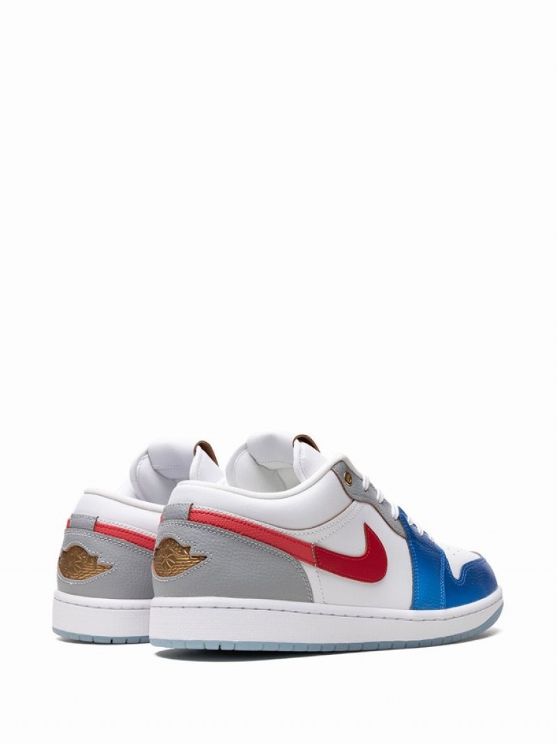 White / Blue Men's Nike Low Philippines Air Jordan 1 | MUPRGJ-314