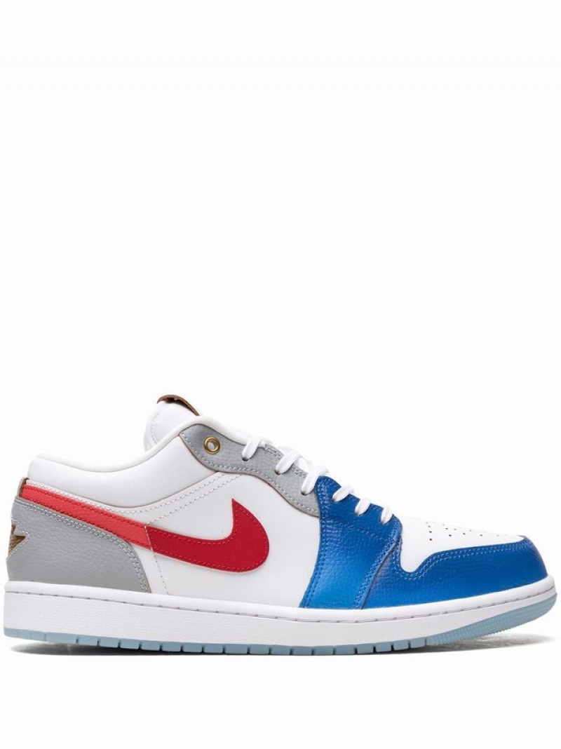 White / Blue Men\'s Nike Low Philippines Air Jordan 1 | MUPRGJ-314