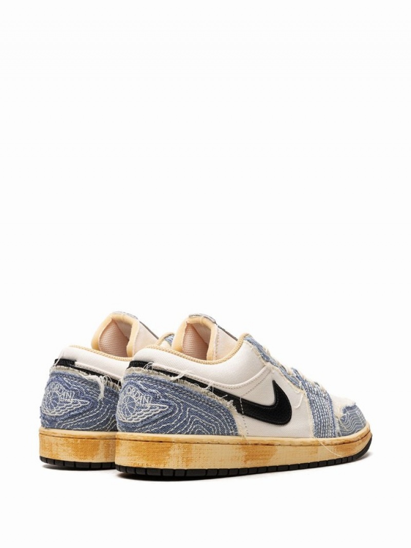 White / Blue Men's Nike Low SE Sashiko Denim Air Jordan 1 | LFTADJ-315