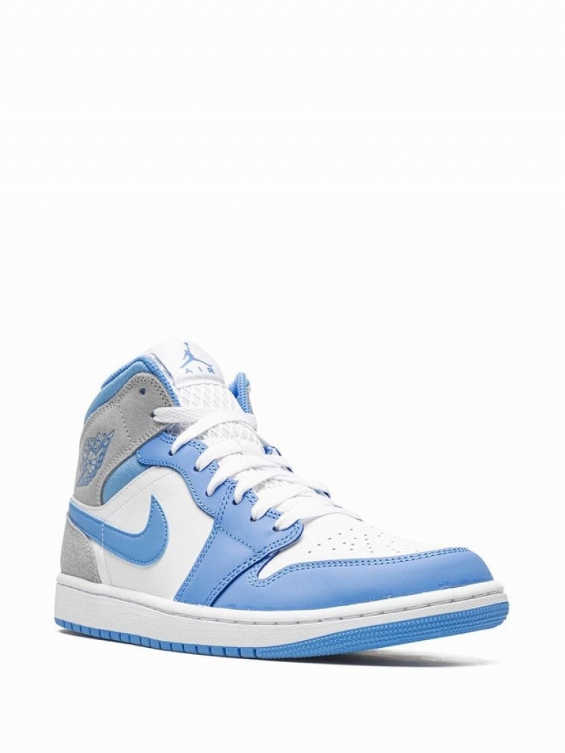 White / Blue Men's Nike Mid SE University Air Jordan 1 | TABMCQ-635