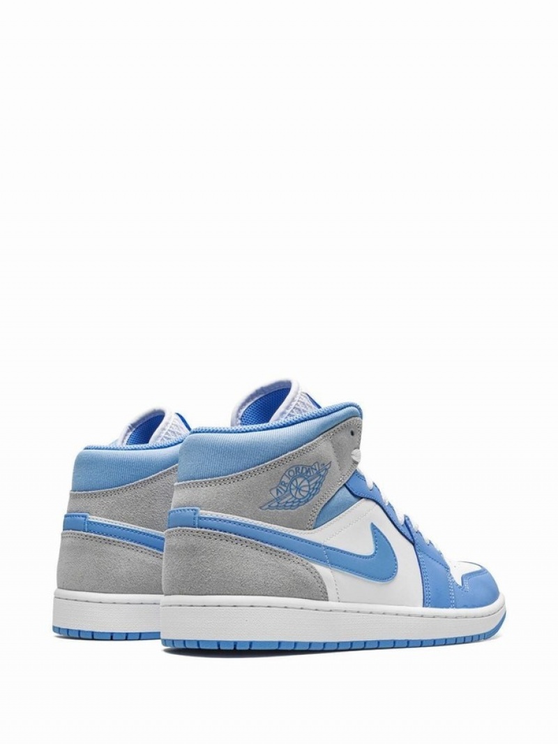 White / Blue Men's Nike Mid SE University Air Jordan 1 | TABMCQ-635