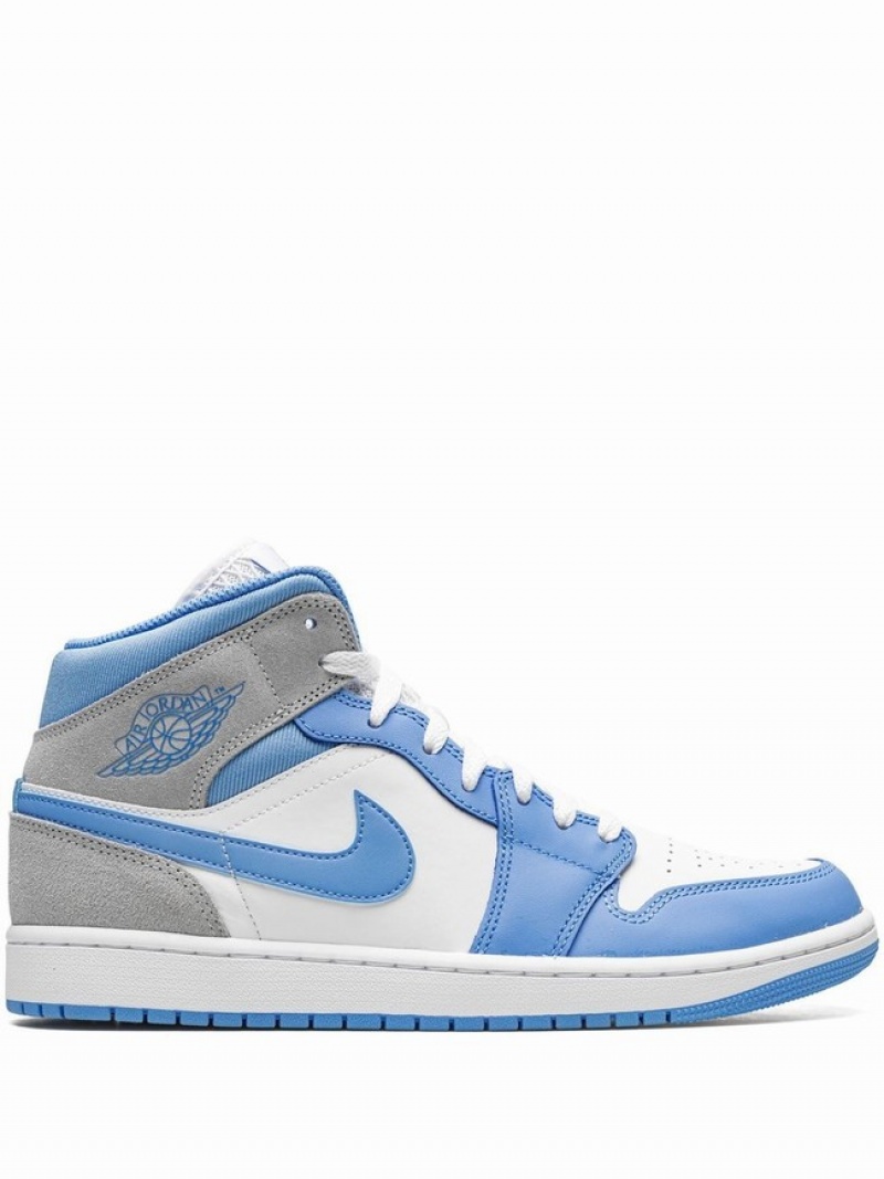 White / Blue Men\'s Nike Mid SE University Air Jordan 1 | TABMCQ-635