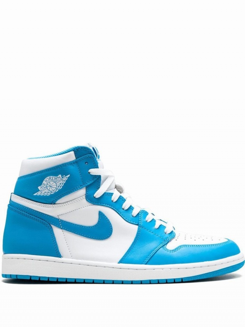 White / Blue Men\'s Nike Retro Air Jordan 1 | EKHMRV-784