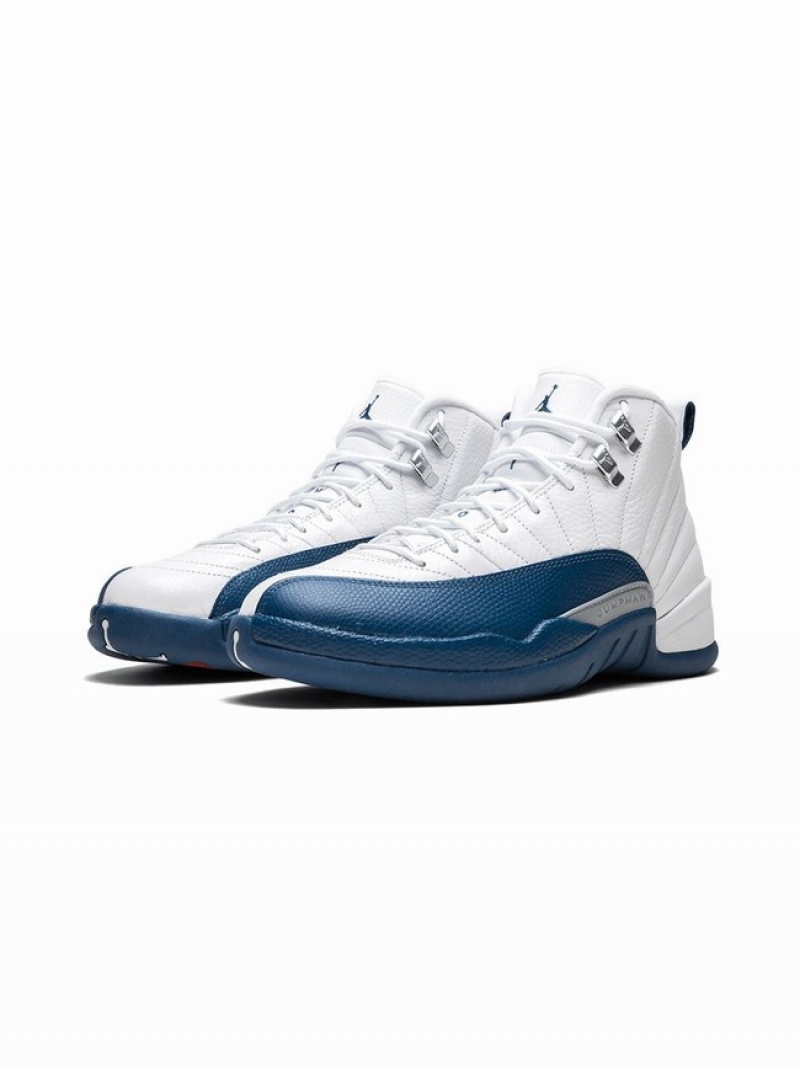 White / Blue Men's Nike Retro French 2016 Air Jordan 12 | RWFEHM-648