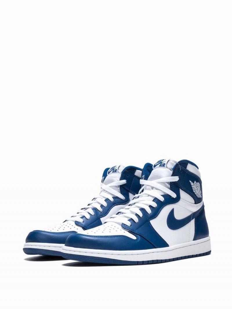 White / Blue Men's Nike Retro High OG Air Jordan 1 | SFDMNU-270