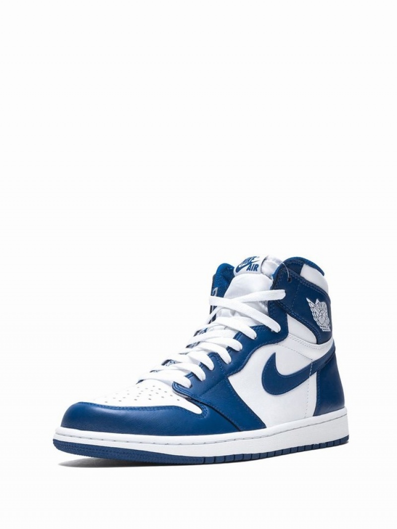 White / Blue Men's Nike Retro High OG Air Jordan 1 | SFDMNU-270