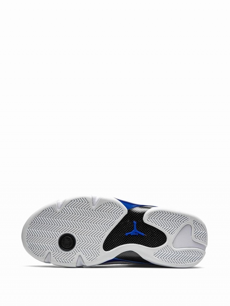 White / Blue Men's Nike Retro Hyper Royal Air Jordan 14 | NXMISK-748