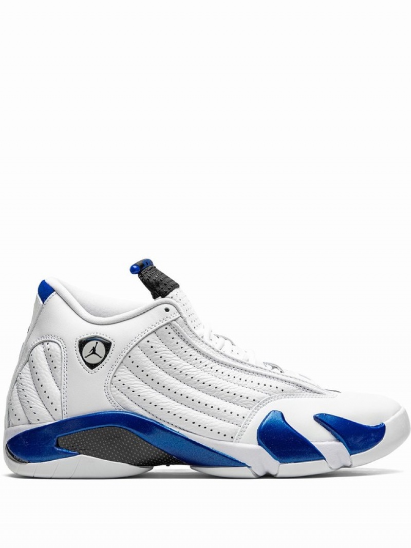 White / Blue Men\'s Nike Retro Hyper Royal Air Jordan 14 | NXMISK-748