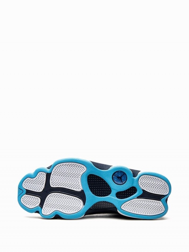 White / Blue Women's Nike Retro Obsidian Air Jordan 13 | QDPSZW-723