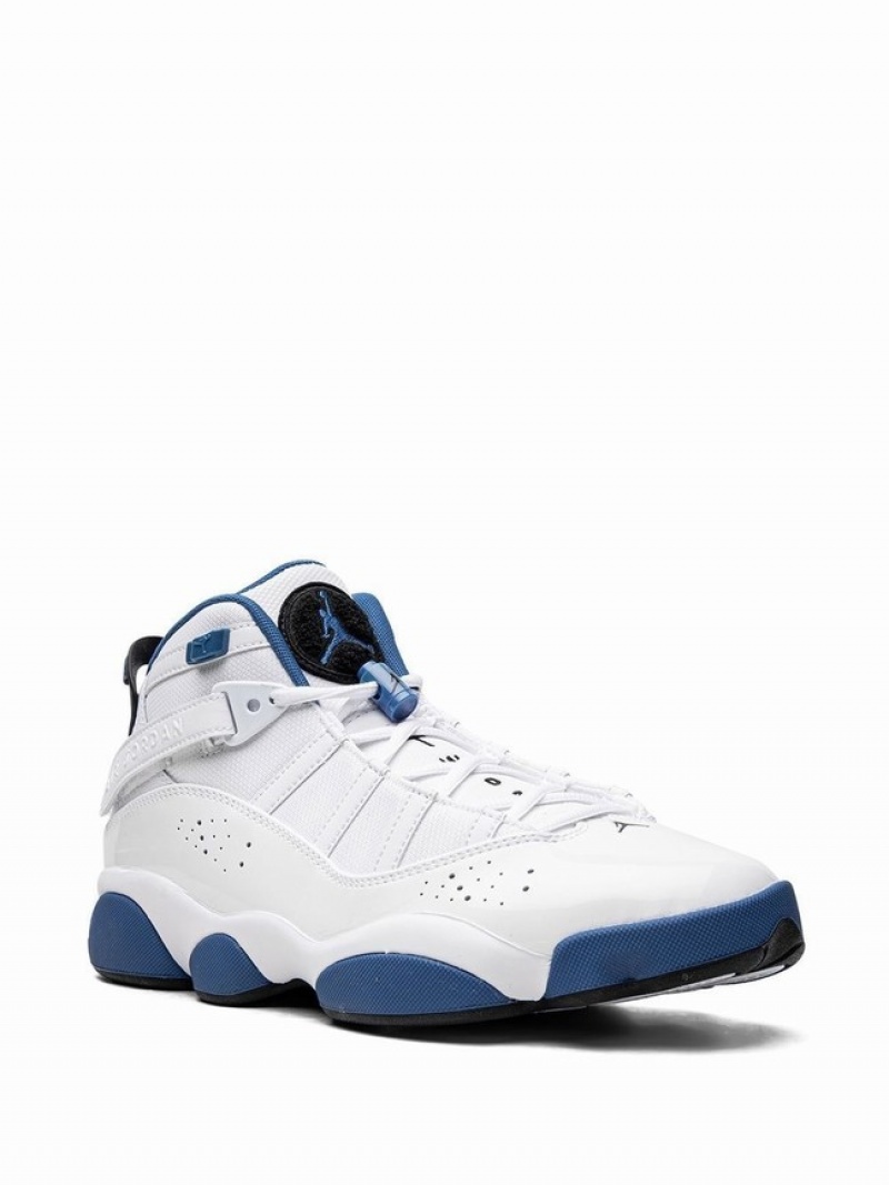 White / Blue Women's Nike Rings Air Jordan 6 | NIRZKF-160