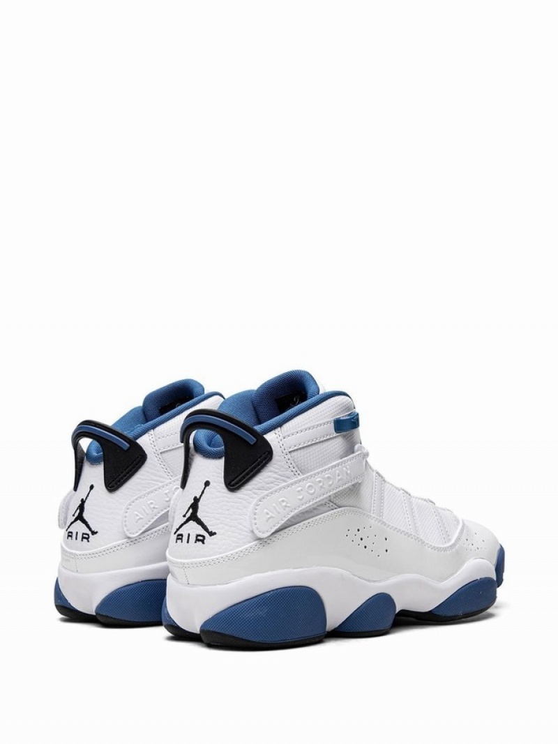 White / Blue Women's Nike Rings Air Jordan 6 | NIRZKF-160