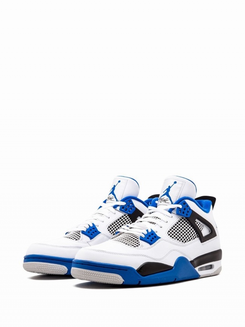 White / Blue / Black Women's Nike Retro Motorsports Air Jordan 4 | IRHPSK-362