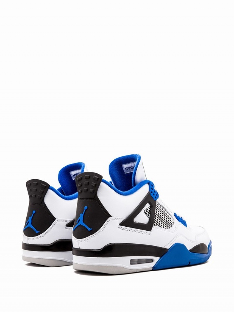 White / Blue / Black Women's Nike Retro Motorsports Air Jordan 4 | IRHPSK-362