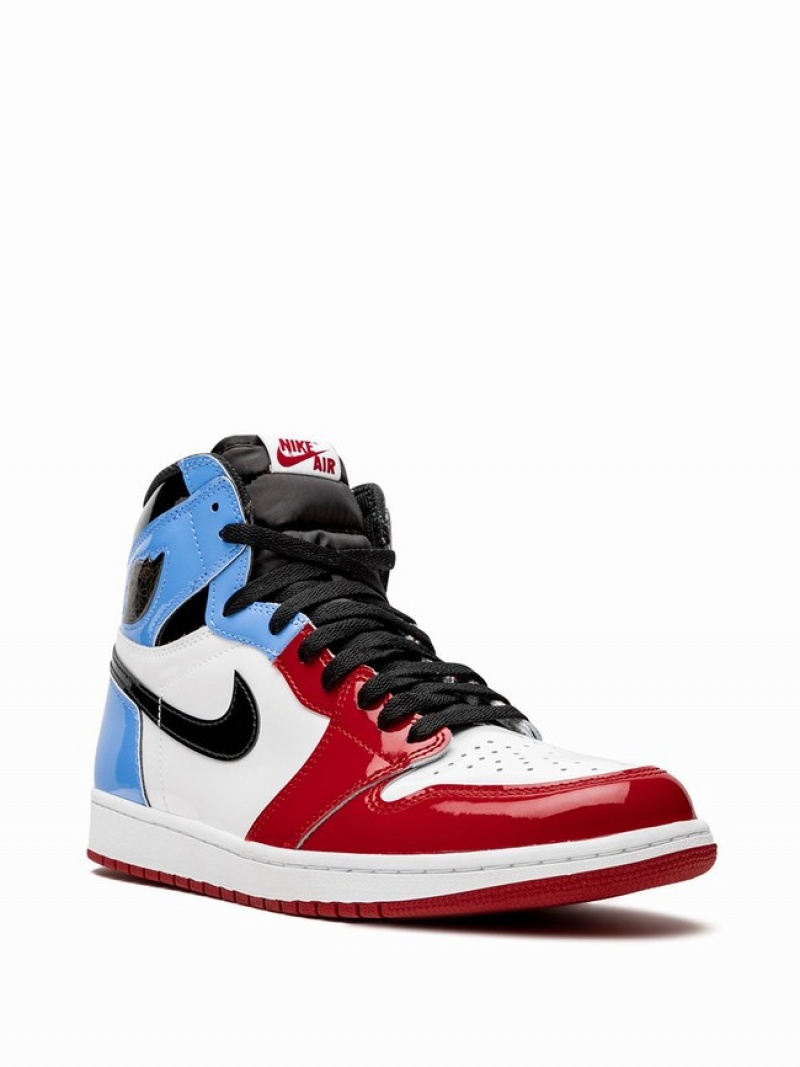 White / Blue / Red Men's Nike Retro High Air Jordan 1 | UZSQMF-856