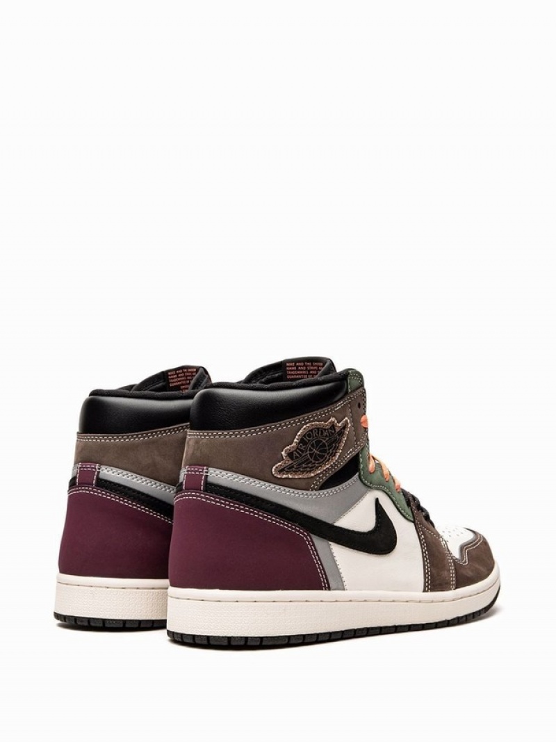 White / Brown Men's Nike High OG Hand Crafted Air Jordan 1 | JRHYAP-081