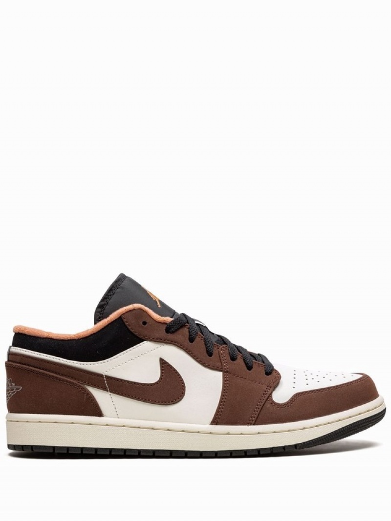 White / Brown Men\'s Nike Jordan 1 Low Mocha Brown Air Jordan 1 | CZKQJI-845