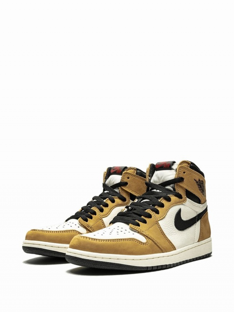 White / Brown Women's Nike Retro High OG Rookie Of The Year Air Jordan 1 | VJFKPT-632