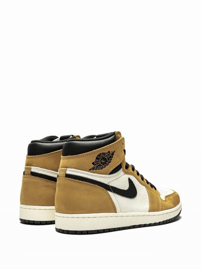 White / Brown Women's Nike Retro High OG Rookie Of The Year Air Jordan 1 | VJFKPT-632