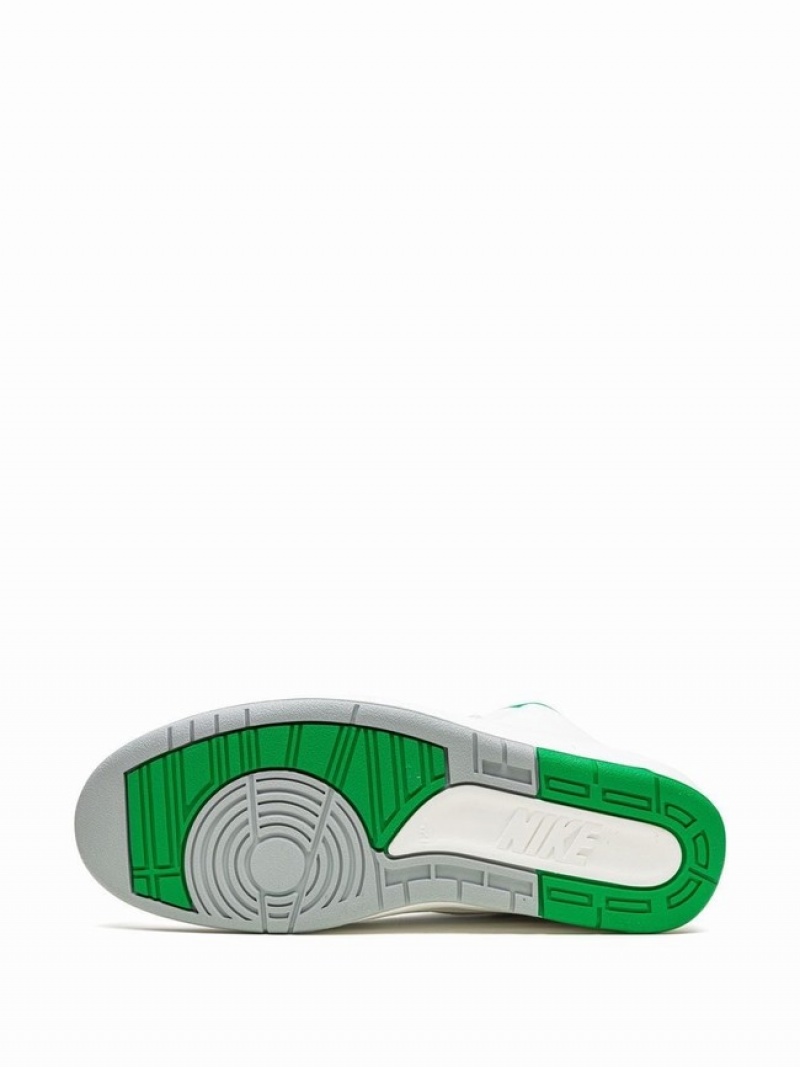 White / Green Men's Nike Lucky Air Jordan 2 | VZXECY-715