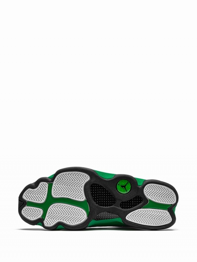 White / Green Men's Nike Lucky Air Jordan 13 | JTVNAR-642