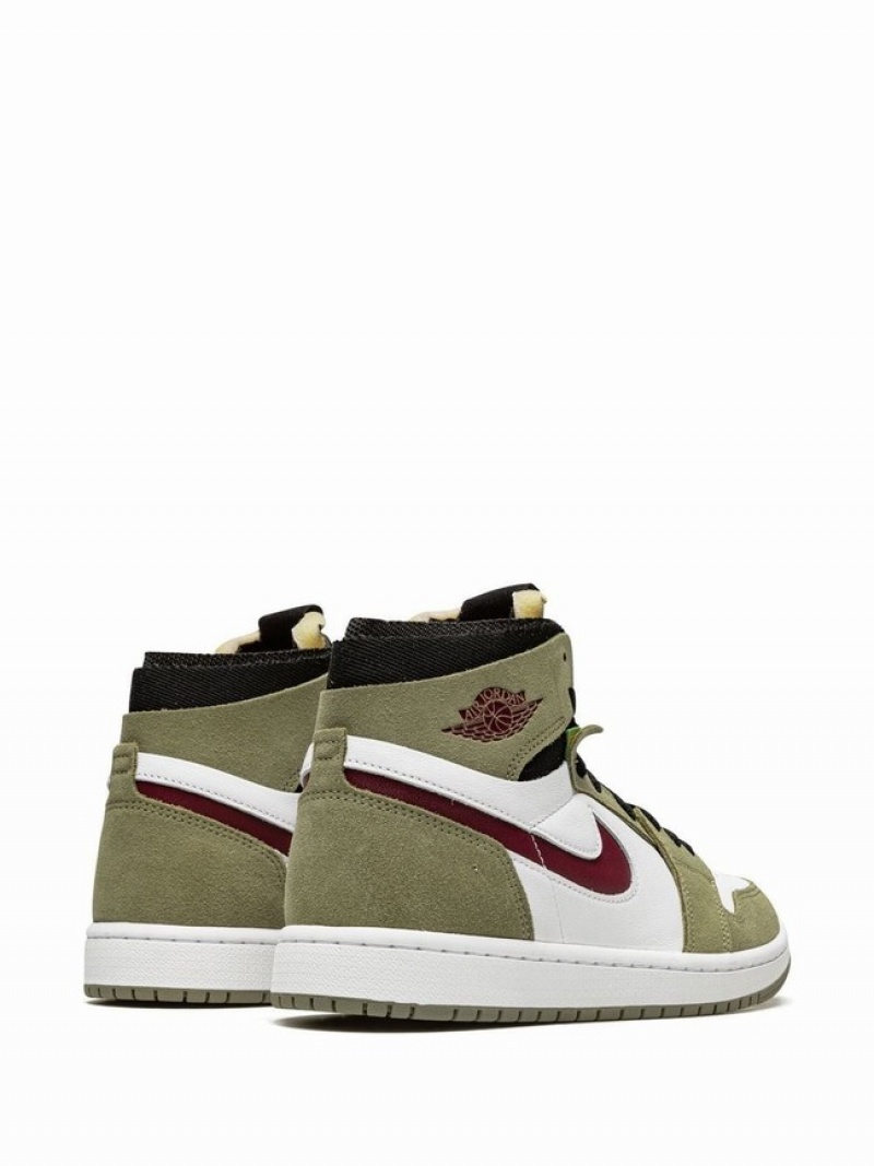 White / Green Men's Nike Zoom CMFT Neutral Air Jordan 1 | AHDOSM-935