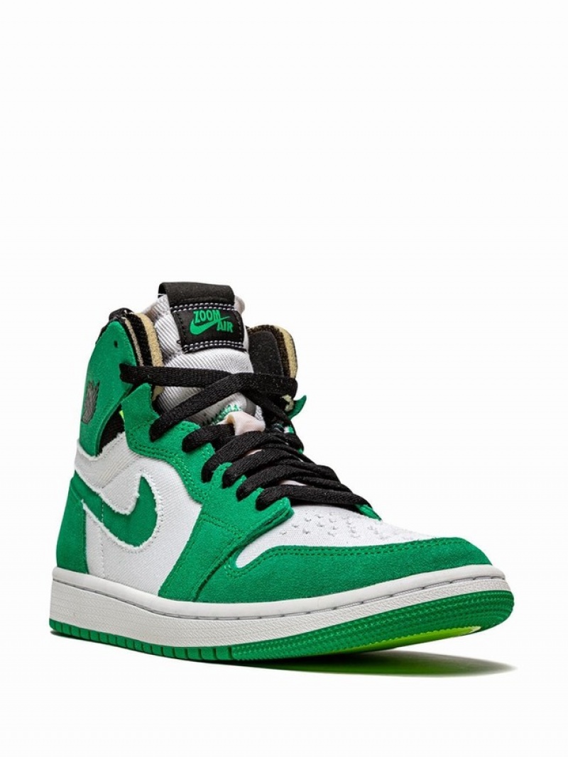 White / Green Men's Nike Zoom Comfort Stadium Air Jordan 1 | YEHTRX-382