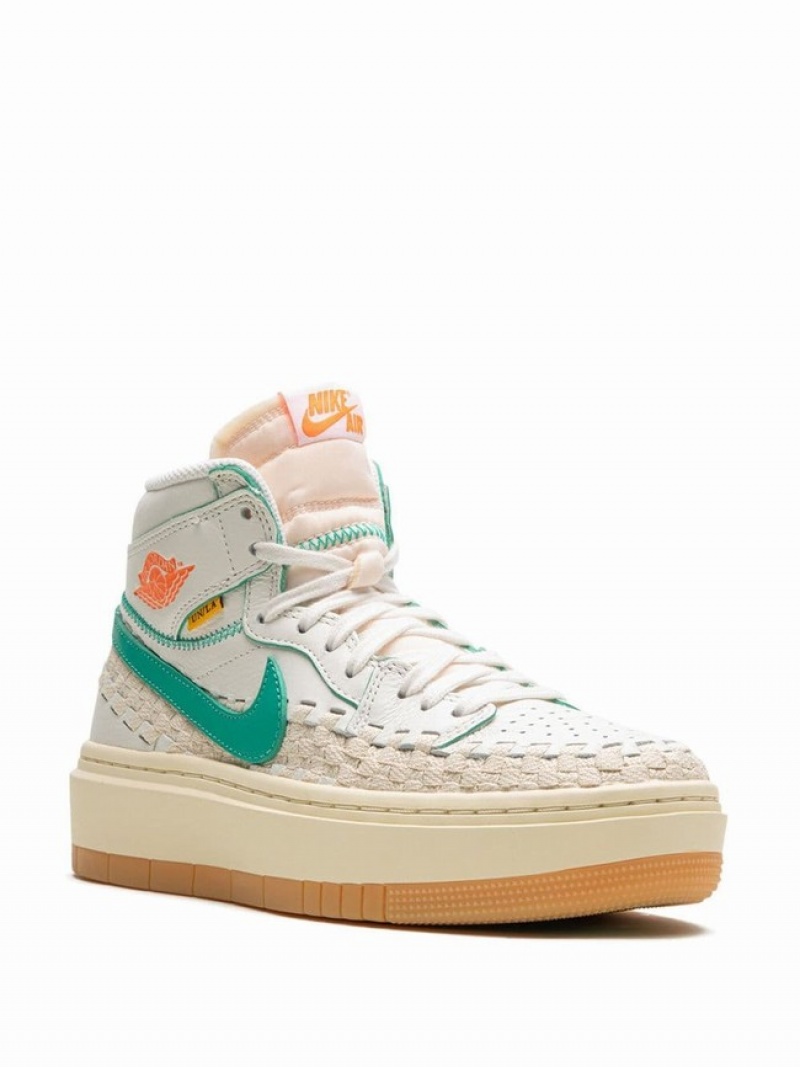 White / Green Women's Nike High Elevate Union x Bephies Beauty Supply Air Jordan 1 | BYZVMD-051