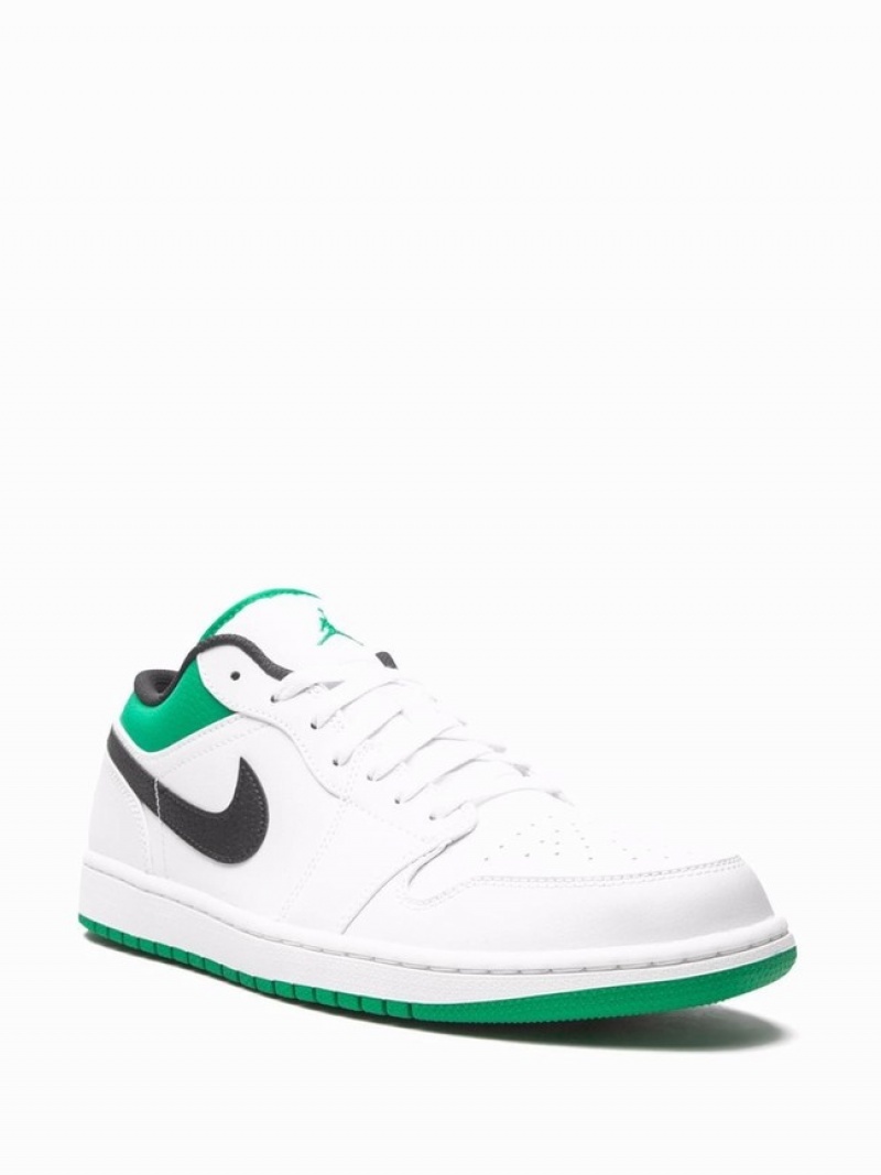 White / Green Women's Nike Low White/Lucky Air Jordan 1 | PKEHZJ-265