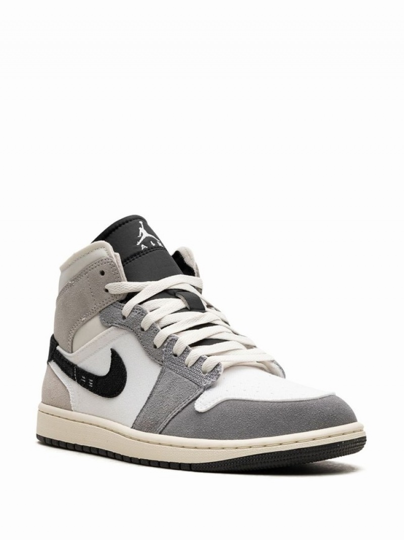 White / Grey Men's Nike Mid SE Craft Cement Air Jordan 1 | NLIGUC-314