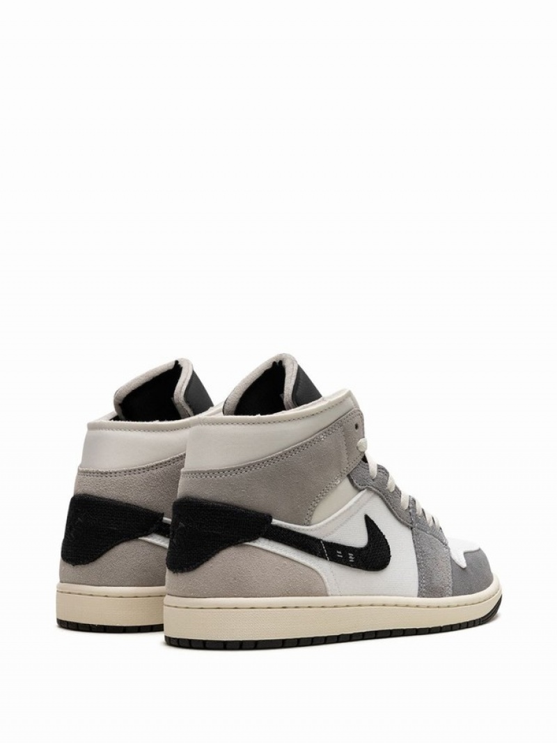 White / Grey Men's Nike Mid SE Craft Cement Air Jordan 1 | NLIGUC-314