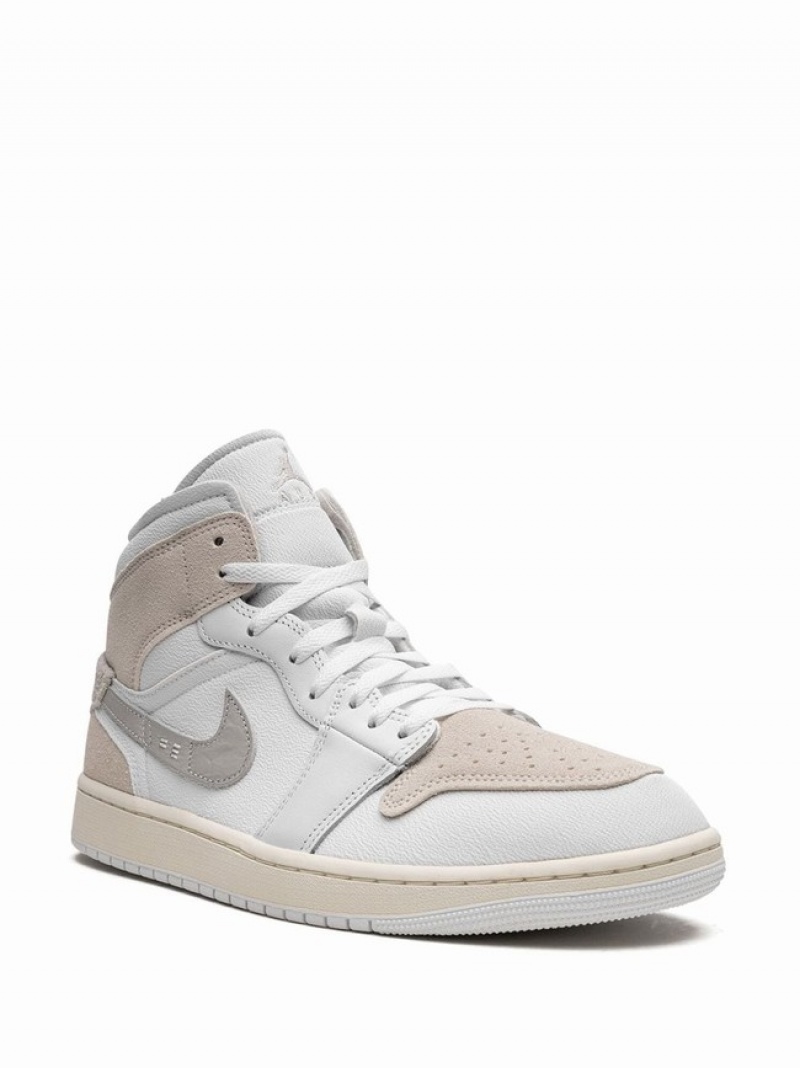 White / Grey Men's Nike Mid SE Craft Tech Air Jordan 1 | SRJMEL-647