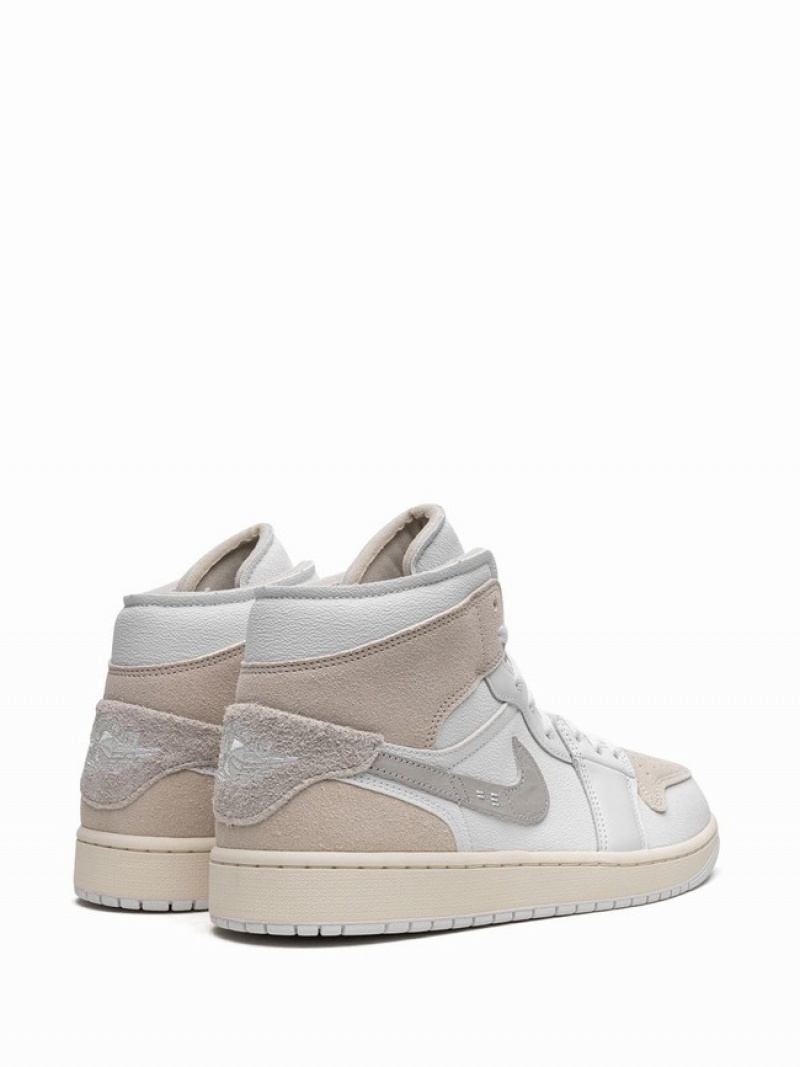 White / Grey Men's Nike Mid SE Craft Tech Air Jordan 1 | SRJMEL-647