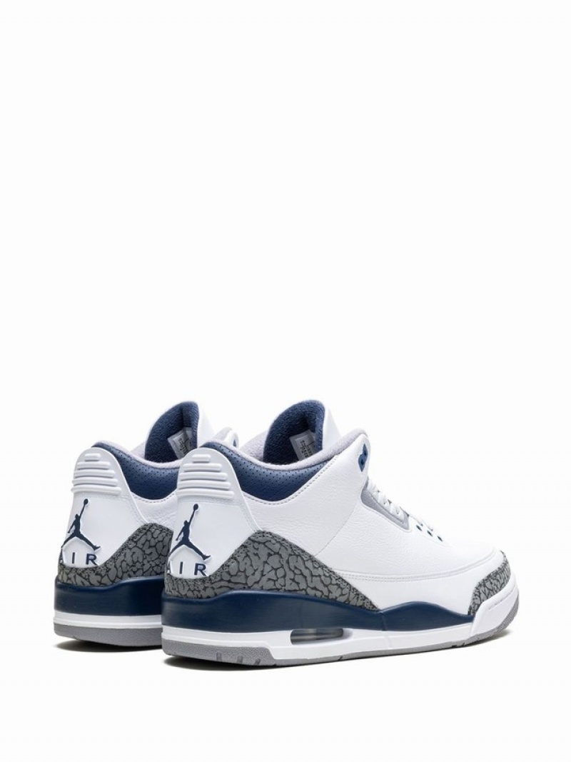 White / Grey Men's Nike Midnight Air Jordan 3 | BUIFVP-653