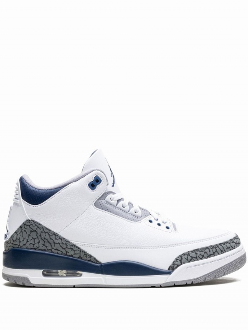 White / Grey Men\'s Nike Midnight Air Jordan 3 | BUIFVP-653