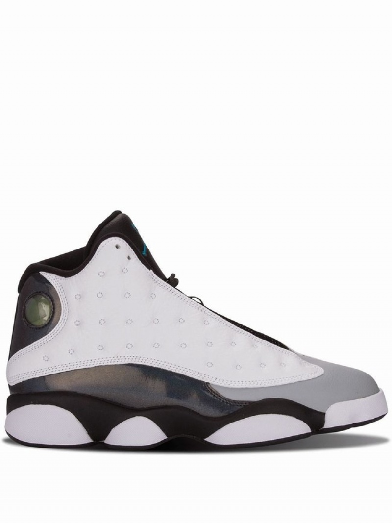 White / Grey Men\'s Nike Retro Air Jordan 13 | WJCTIK-954